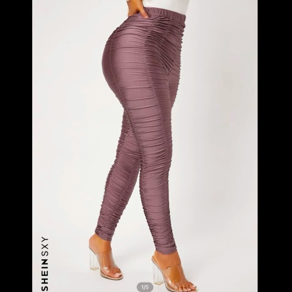 Dusty Purple (Mauve) sexy high waist ruched leggings